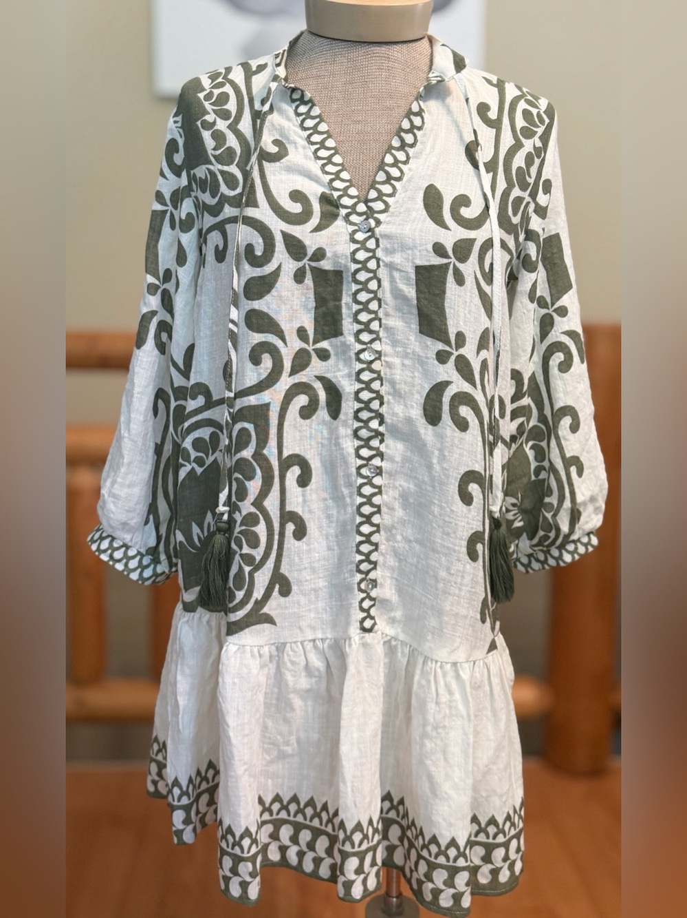 Zara Embroidered Peasant Tunic Dress